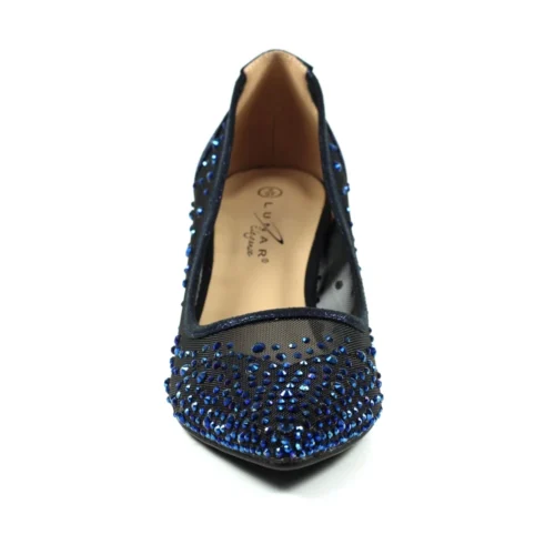 LUNAR Alisha Navy Gemstone Kitten Heel -Slipper Supply Store alisha navy gemstone kitten heel p6690 381550 image