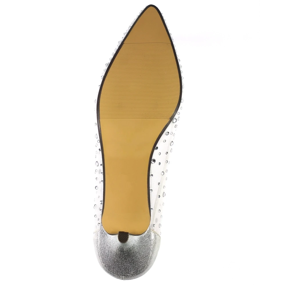 LUNAR Alisha Silver Gemstone Kitten Heel 8 LUNAR Alisha Silver Gemstone Kitten Heel - Image 8