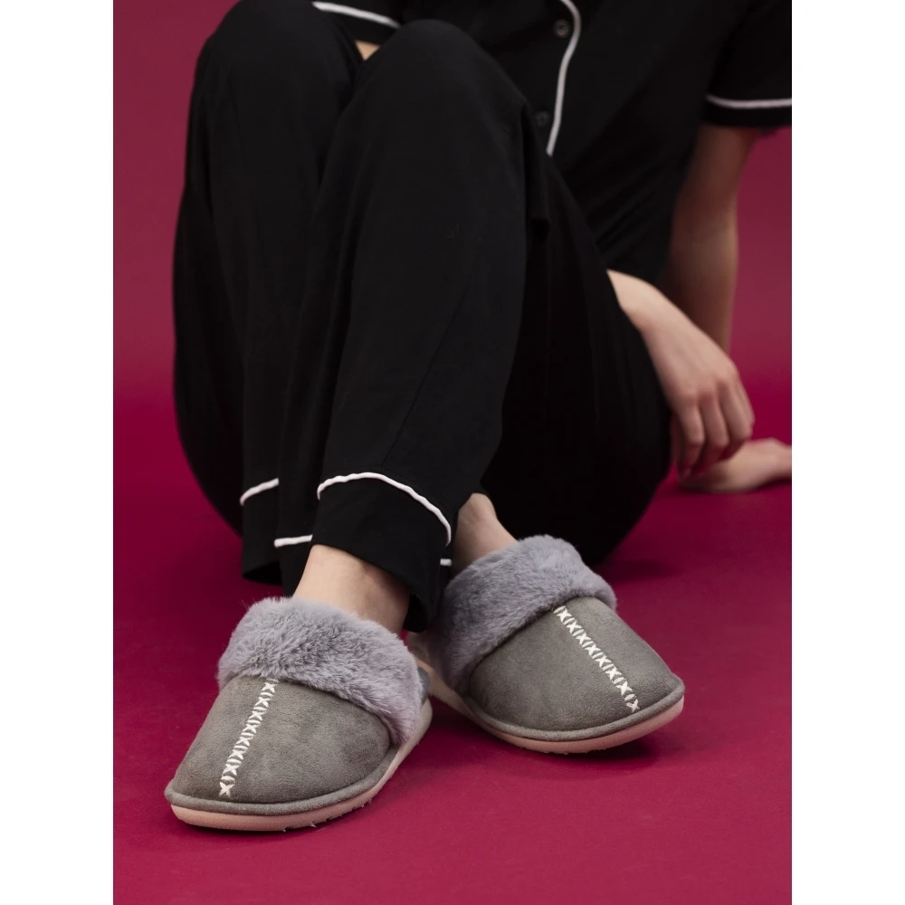 Aphrodite Grey Mule Slipper 2 Aphrodite Grey Mule Slipper - Image 2