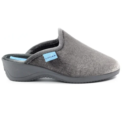 LUNAR Audrey Grey Mule Slipper