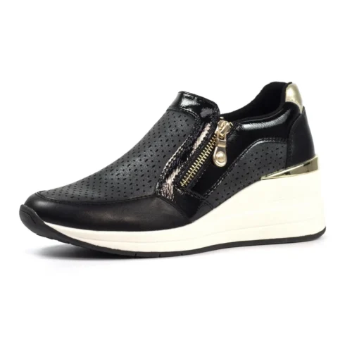 LUNAR Barcelona Black Wedge Trainer 11 LUNAR Barcelona Black Wedge Trainer -Slipper Supply Store barcelona black wedge trainer p7409 423163 image