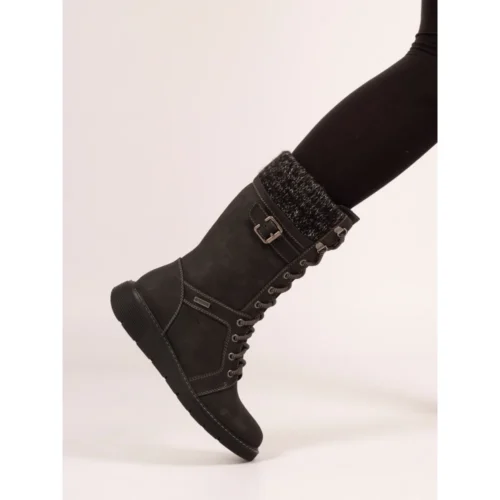 LUNAR Caesar Black Wide Fit Long Boot 10 LUNAR Caesar Black Wide Fit Long Boot -Slipper Supply Store caesar black wide fit long boot p7656 441398 image