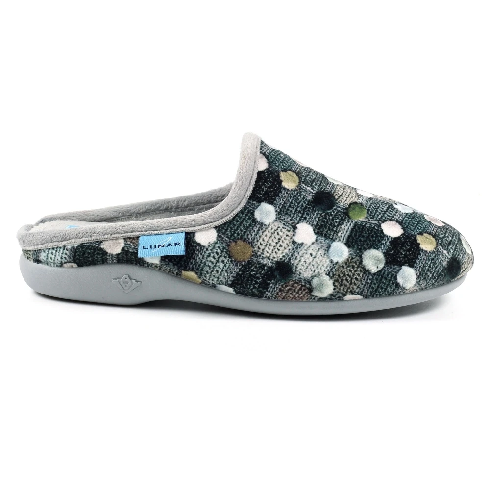 LUNAR Crackle Grey Slip On Slipper 1 LUNAR Crackle Grey Slip On Slipper