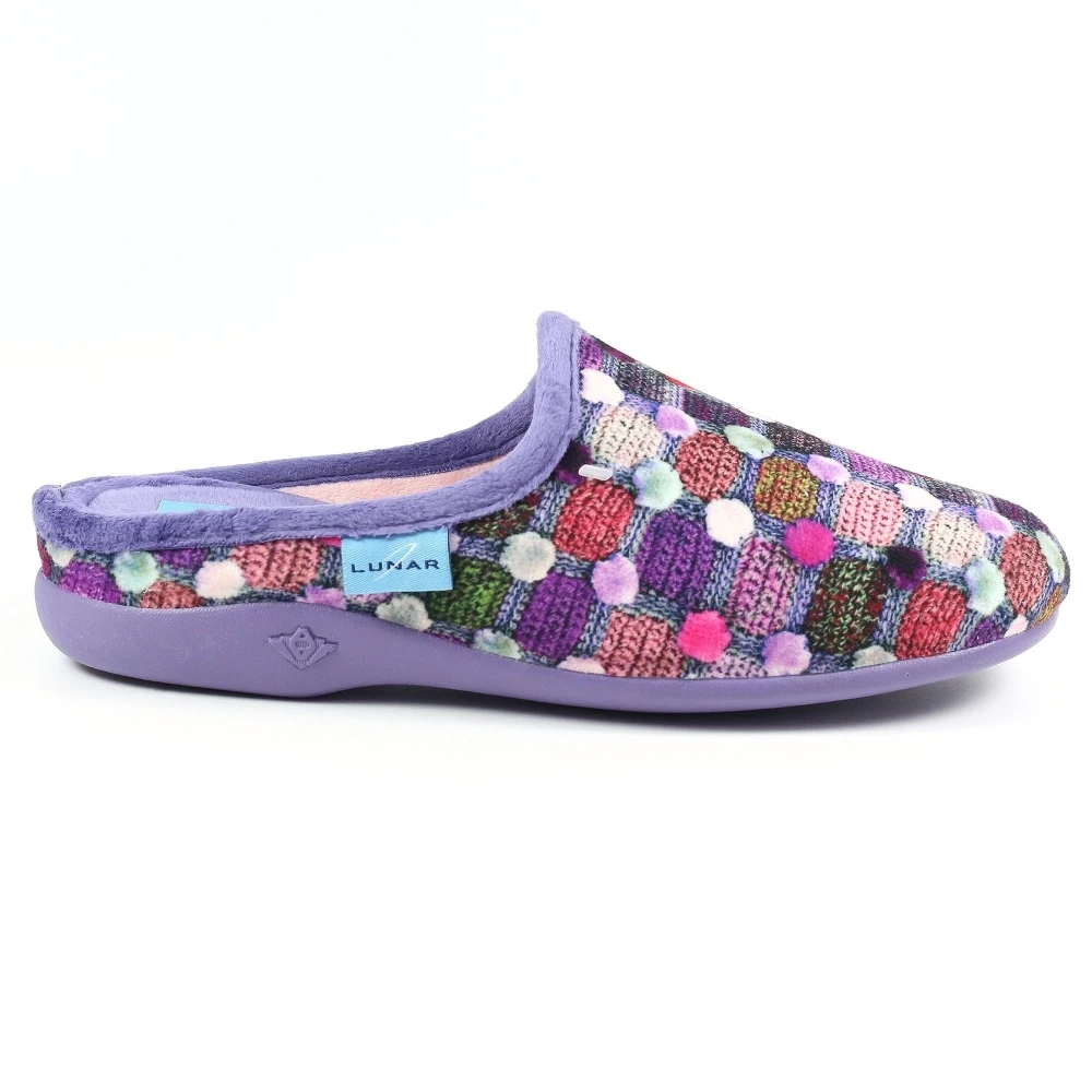 LUNAR Crackle Purple Slip On Slipper 2 LUNAR Crackle Purple Slip On Slipper - Image 2