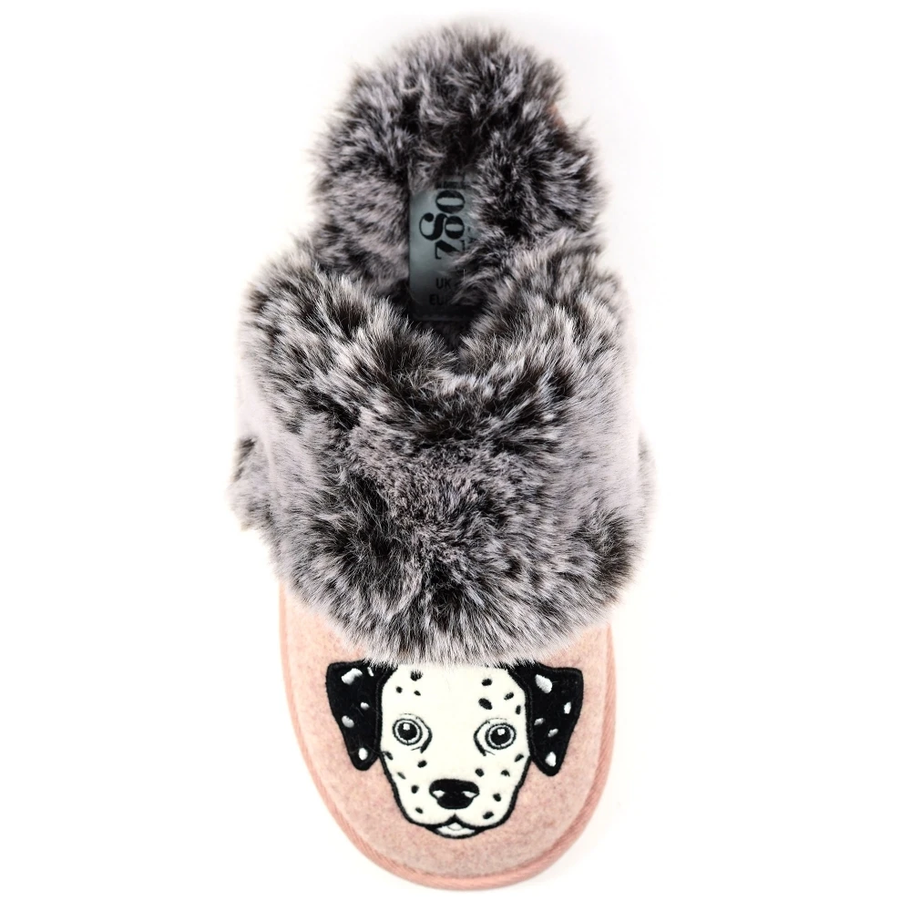 Dalmation Pink Mule Slipper 4 Dalmation Pink Mule Slipper - Image 4