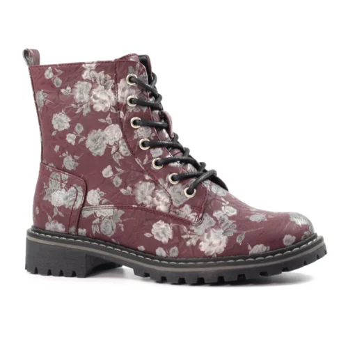 LUNAR Dazzle Burgundy Floral Ankle Boot 10 LUNAR Dazzle Burgundy Floral Ankle Boot -Slipper Supply Store dazzle burgundy floral ankle boot p7746 443757 image