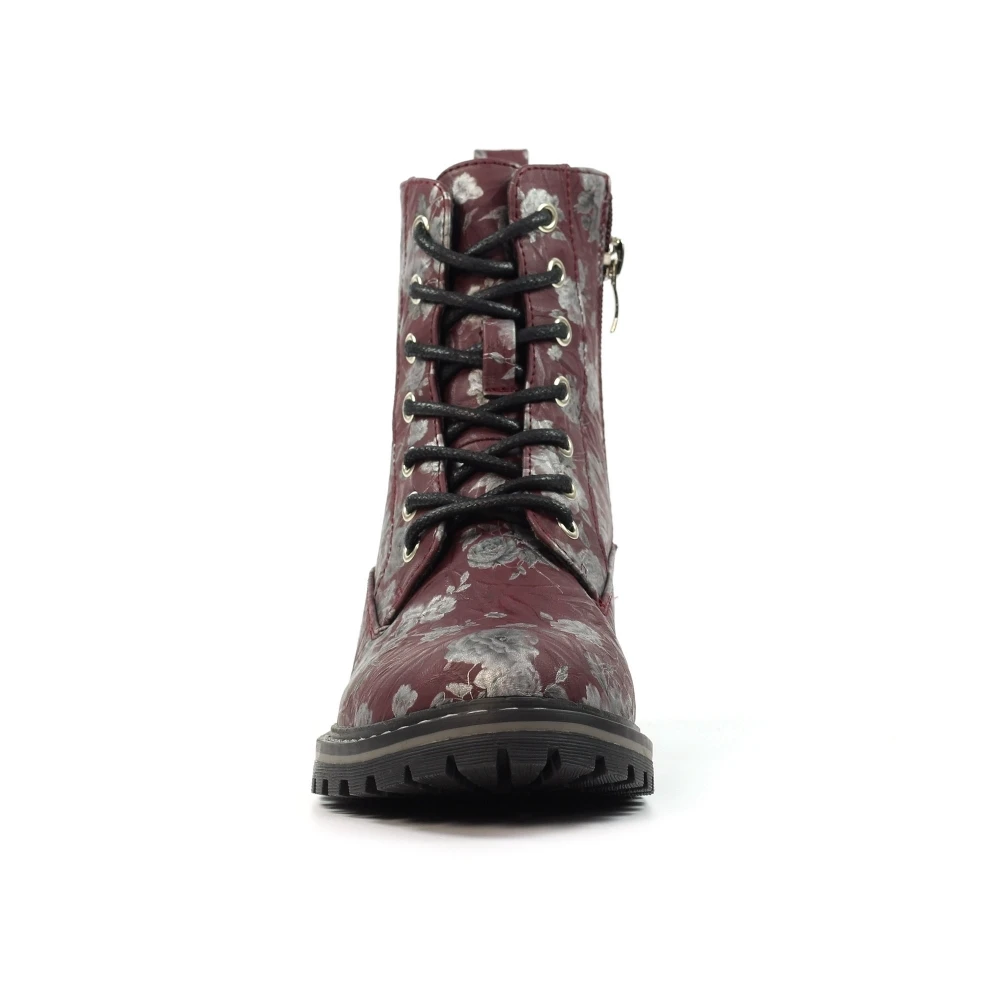 LUNAR Dazzle Burgundy Floral Ankle Boot 6 LUNAR Dazzle Burgundy Floral Ankle Boot - Image 6