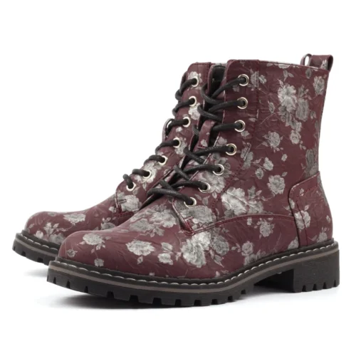 LUNAR Dazzle Burgundy Floral Ankle Boot 15 LUNAR Dazzle Burgundy Floral Ankle Boot -Slipper Supply Store dazzle burgundy floral ankle boot p7746 443781 image