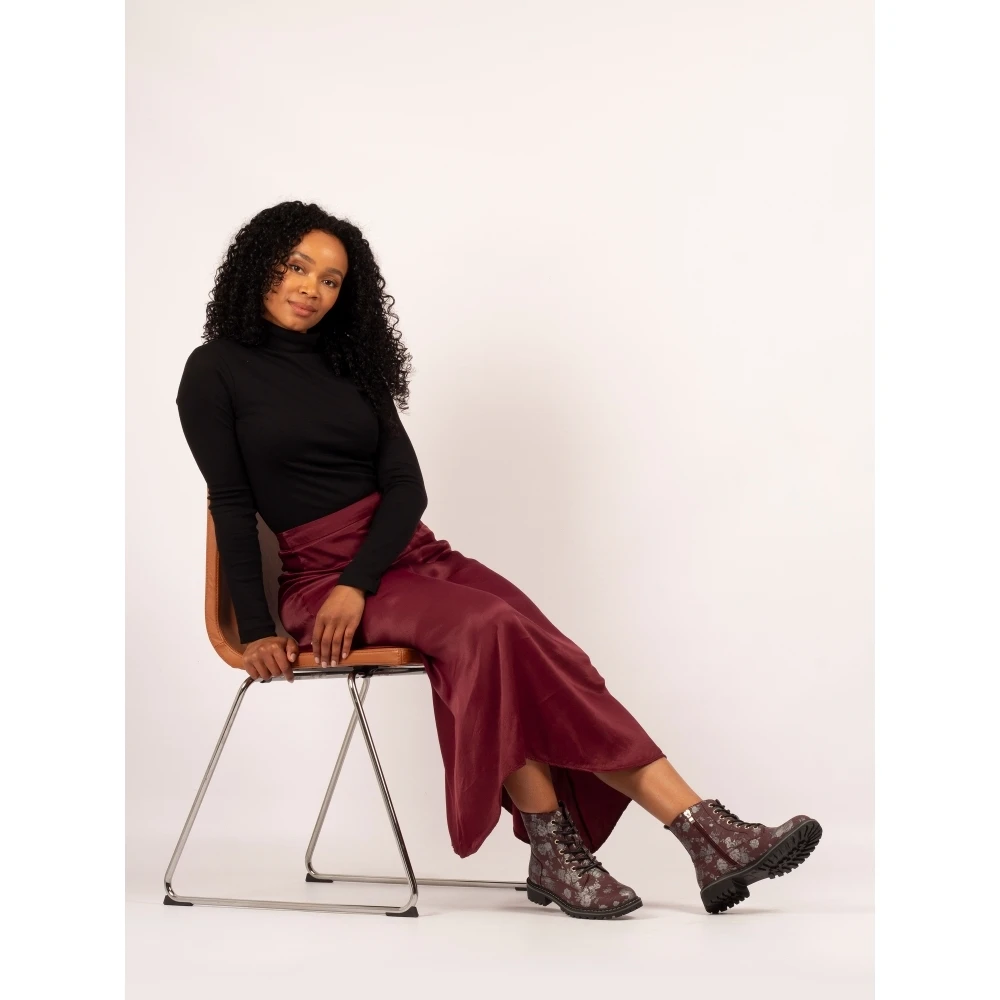 LUNAR Dazzle Burgundy Floral Ankle Boot 4 LUNAR Dazzle Burgundy Floral Ankle Boot - Image 4