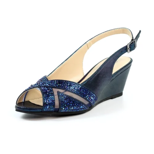 LUNAR Emmerline Navy Slingback Wedge -Slipper Supply Store emmerline navy slingback wedge p6523 378468 image