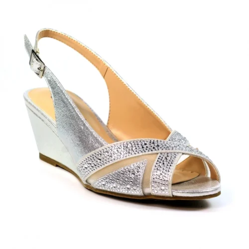LUNAR Emmerline Silver Slingback Wedge -Slipper Supply Store emmerline silver slingback wedge p6525 377647 image