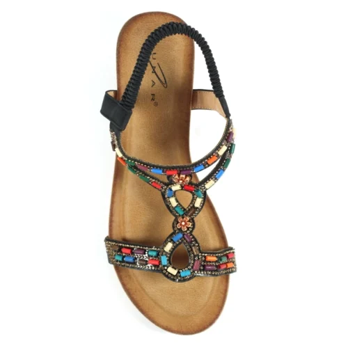 LUNAR Epsom Black Wedge Sandal 12 LUNAR Epsom Black Wedge Sandal -Slipper Supply Store epsom black wedge sandal p6402 404428 image