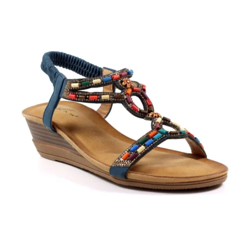 LUNAR Epsom Navy Wedge Sandal -Slipper Supply Store epsom navy wedge sandal p6403 404452 image