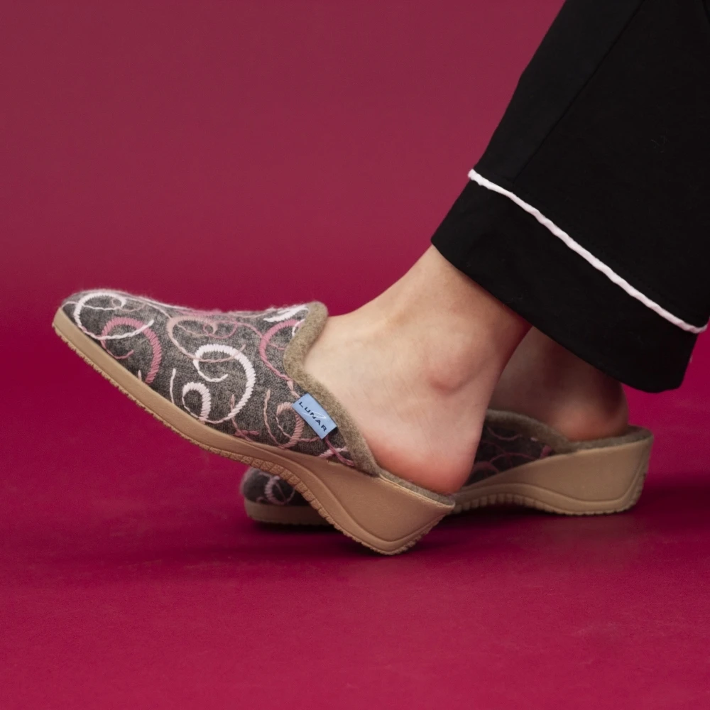 LUNAR Erin II Grey Mule Slipper 2 LUNAR Erin II Grey Mule Slipper - Image 2