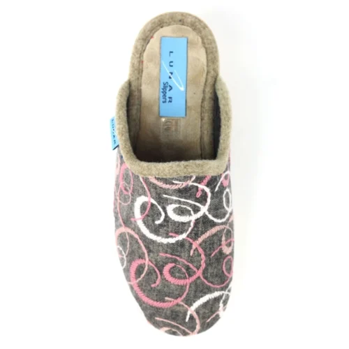 LUNAR Erin II Grey Mule Slipper 12 LUNAR Erin II Grey Mule Slipper -Slipper Supply Store erin ii grey mule slipper p6867 390015 image