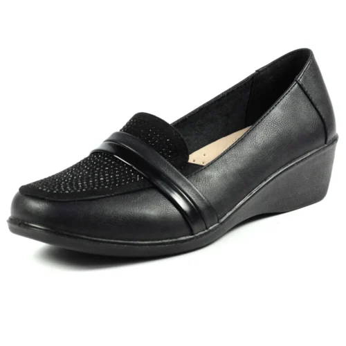 LUNAR Esther Black Comfort Wedge Shoe -Slipper Supply Store esther black comfort wedge shoe p6735 382328 image