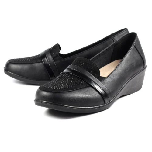 LUNAR Esther Black Comfort Wedge Shoe -Slipper Supply Store esther black comfort wedge shoe p6735 382346 image