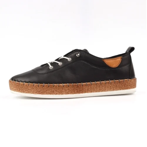 LUNAR Evie Black Leather Plimsoll -Slipper Supply Store evie black leather plimsoll p7480 429539 image
