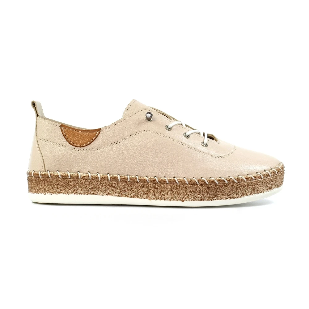 LUNAR Evie Cream Leather Plimsoll 1 LUNAR Evie Cream Leather Plimsoll
