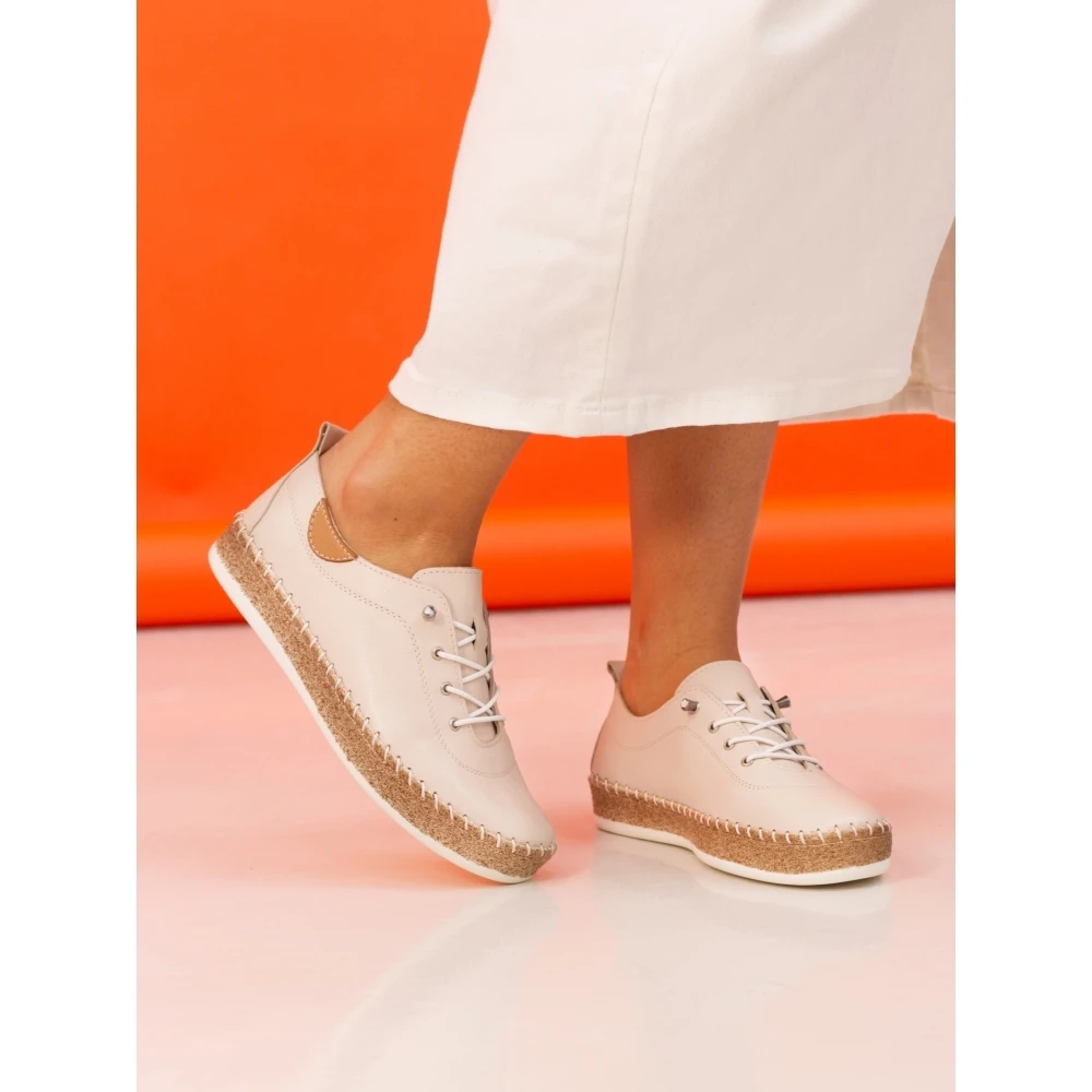 LUNAR Evie Cream Leather Plimsoll 2 LUNAR Evie Cream Leather Plimsoll - Image 2