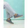 LUNAR Evie Mid Blue Leather Plimsoll -Slipper Supply Store evie mid blue leather plimsoll p7130 407875 image