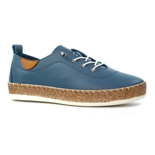 LUNAR Evie Mid Blue Leather Plimsoll -Slipper Supply Store evie mid blue leather plimsoll p7130 407887 image