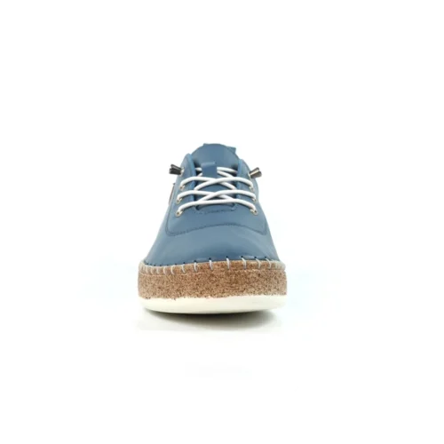 LUNAR Evie Mid Blue Leather Plimsoll -Slipper Supply Store evie mid blue leather plimsoll p7130 407893 image