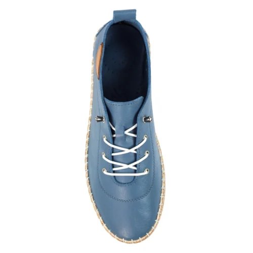 LUNAR Evie Mid Blue Leather Plimsoll -Slipper Supply Store evie mid blue leather plimsoll p7130 407911 image