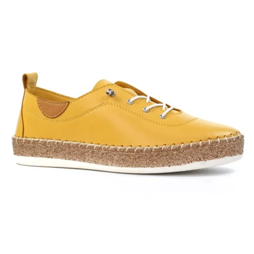 LUNAR Evie Mustard Leather Plimsoll -Slipper Supply Store evie mustard leather plimsoll p7131 407947 image