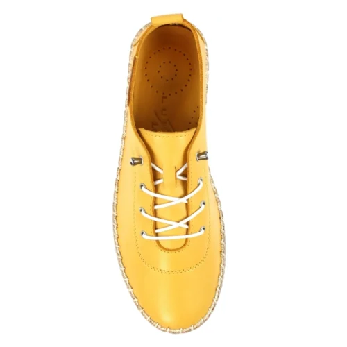 LUNAR Evie Mustard Leather Plimsoll -Slipper Supply Store evie mustard leather plimsoll p7131 407971 image