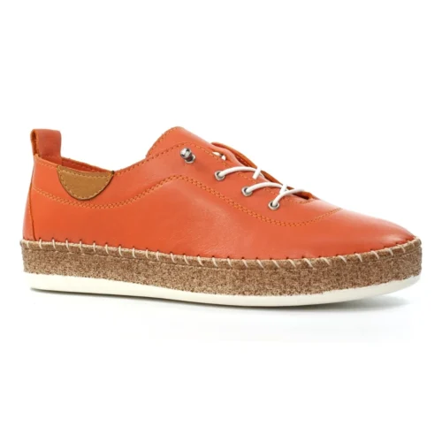 LUNAR Evie Orange Leather Plimsoll -Slipper Supply Store evie orange leather plimsoll p7132 407995 image