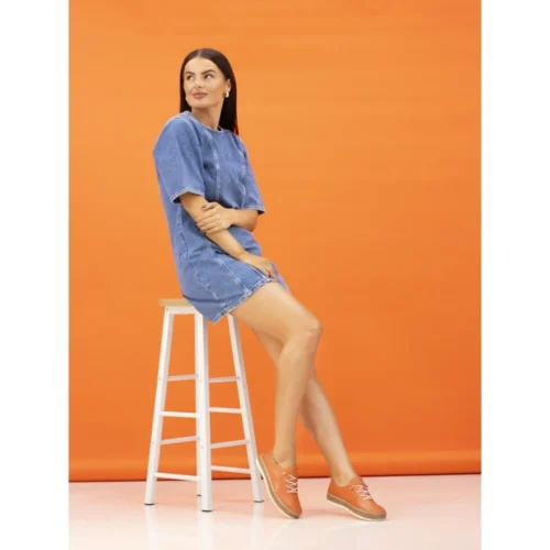 LUNAR Evie Orange Leather Plimsoll -Slipper Supply Store evie orange leather plimsoll p7132 408013 image