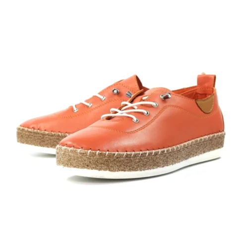 LUNAR Evie Orange Leather Plimsoll -Slipper Supply Store evie orange leather plimsoll p7132 408025 image