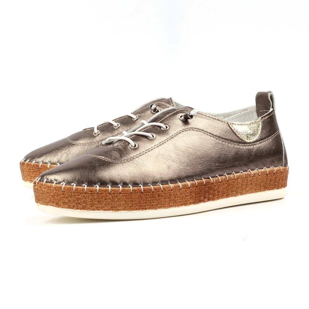 LUNAR Evie Pewter Leather Plimsoll 8 LUNAR Evie Pewter Leather Plimsoll - Image 8