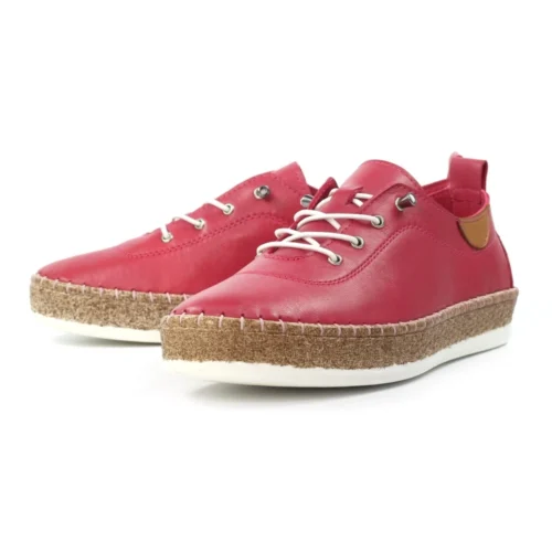 LUNAR Evie Raspberry Leather Plimsoll -Slipper Supply Store evie raspberry leather plimsoll p7133 408073 image