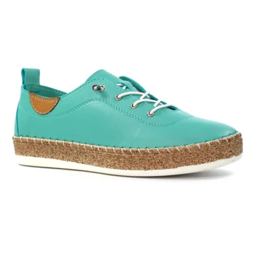 LUNAR Evie Turquoise Leather Plimsoll -Slipper Supply Store evie turquoise leather plimsoll p7135 408169 image