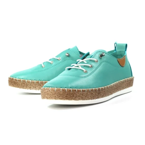 LUNAR Evie Turquoise Leather Plimsoll -Slipper Supply Store evie turquoise leather plimsoll p7135 408193 image