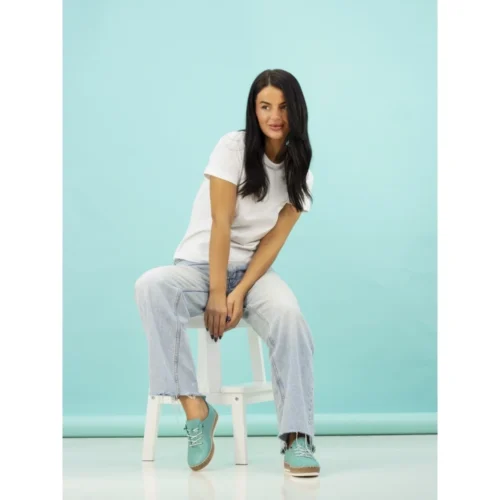 LUNAR Evie Turquoise Leather Plimsoll -Slipper Supply Store evie turquoise leather plimsoll p7135 408199 image