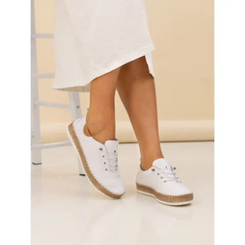 LUNAR Evie White Leather Plimsoll -Slipper Supply Store evie white leather plimsoll p7136 408223 image