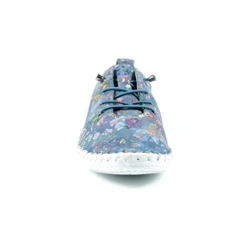 LUNAR Exbury Blue Floral Leather Plimsoll -Slipper Supply Store exbury blue floral leather plimsoll p5052 303119 image