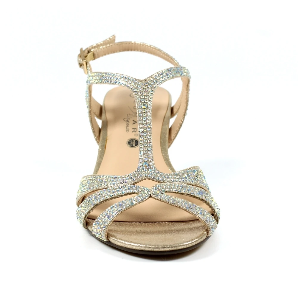 LUNAR Francie Wide Fit Gold Gemstone Sandal 6 LUNAR Francie Wide Fit Gold Gemstone Sandal - Image 6