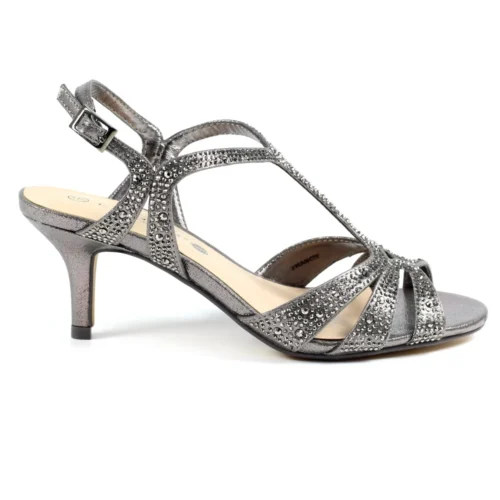 LUNAR Francie Wide Fit Pewter Gemstone Sandal -Slipper Supply Store francie wide fit pewter gemstone sandal p6740 382550 image