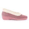 LUNAR Glynis Heather Fur Trim Wedge Slipper