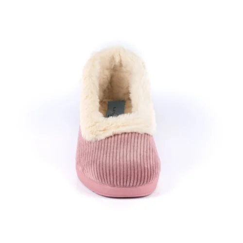 LUNAR Glynis Heather Fur Trim Wedge Slipper -Slipper Supply Store glynis heather fur trim wedge slipper p4763 290082 image