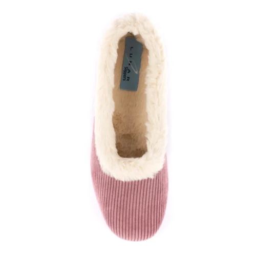 LUNAR Glynis Heather Fur Trim Wedge Slipper -Slipper Supply Store glynis heather fur trim wedge slipper p4763 290088 image
