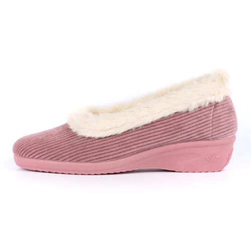 LUNAR Glynis Heather Fur Trim Wedge Slipper -Slipper Supply Store glynis heather fur trim wedge slipper p4763 290094 image