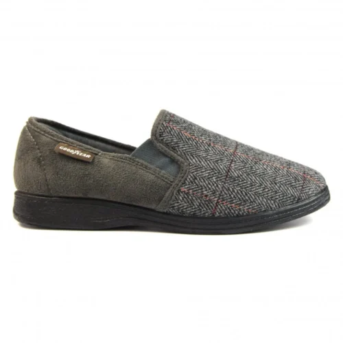 Goodyear Harrison Grey Tweed Slipper