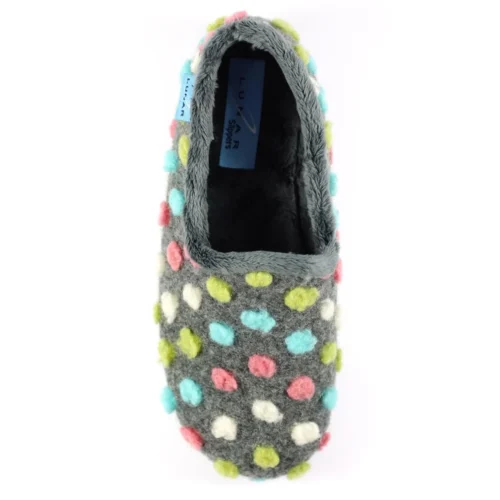 LUNAR Helix Grey Polka Dot Slipper -Slipper Supply Store helix grey polka dot slipper p5432 323541 image