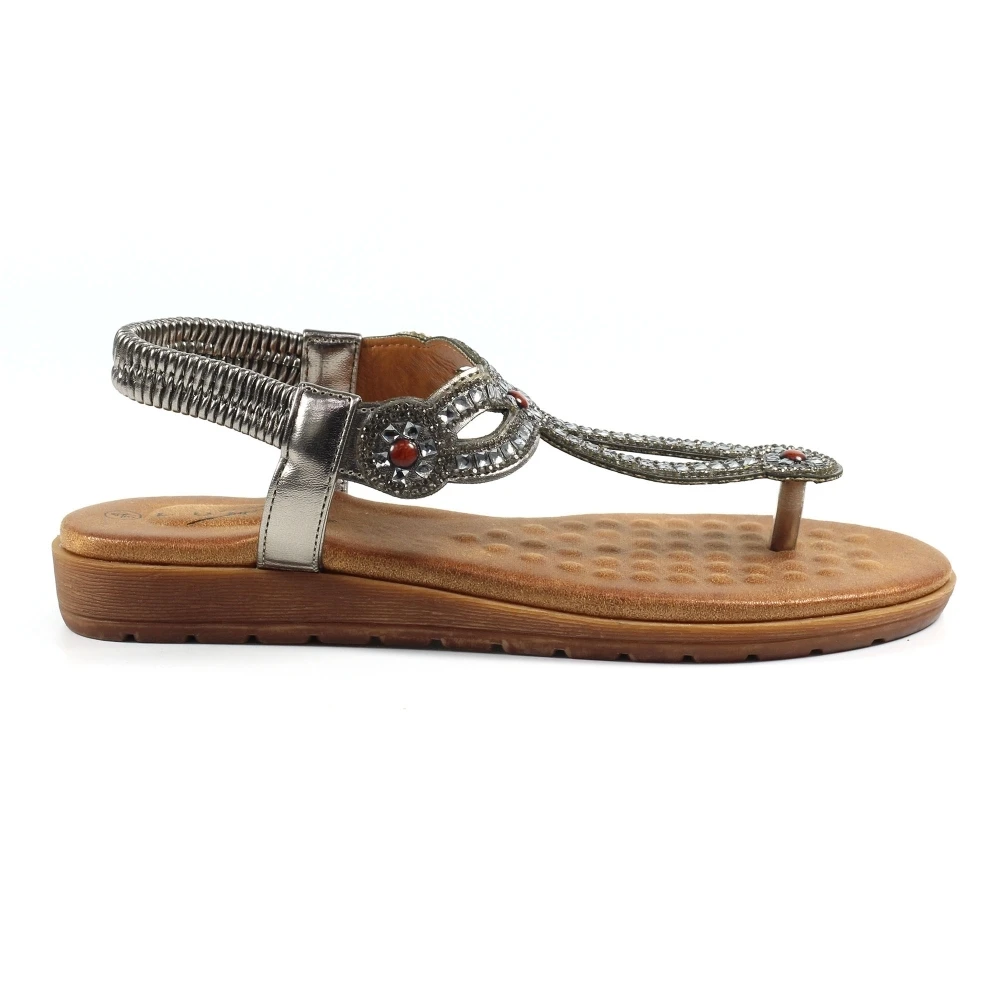 LUNAR Iona Pewter Sandal 1 LUNAR Iona Pewter Sandal