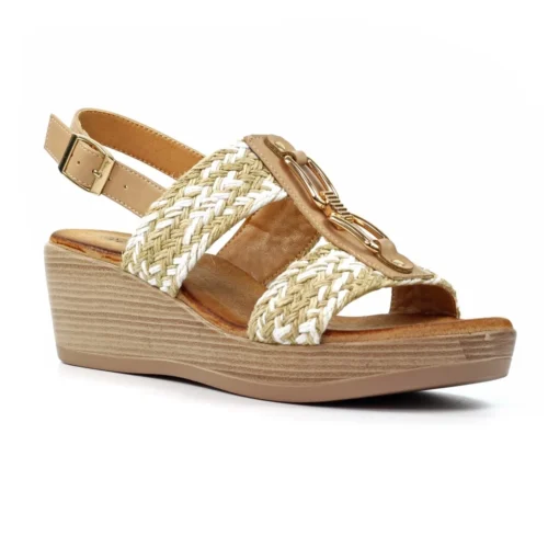 LUNAR Jamie Beige Wedge Sandal -Slipper Supply Store jamie beige wedge sandal p7351 422014 image